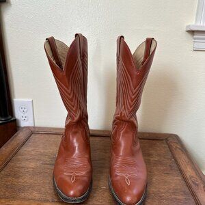 Men's Leather Cowboy Boots, Tan